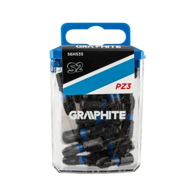 GRAPHITE Torziós ütvecsavarozó bit PZ3x25mm, 20db csavarhúzók és bitfej