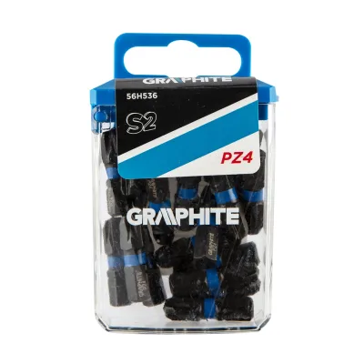 GRAPHITE Torziós ütvecsavarozó bit PZ4x25mm, 20db csavarhúzók és bitfej