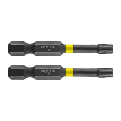 GRAPHITE Torziós ütvecsavarozó bit Torx 25x50mm, 2db csavarhúzók és bitfej