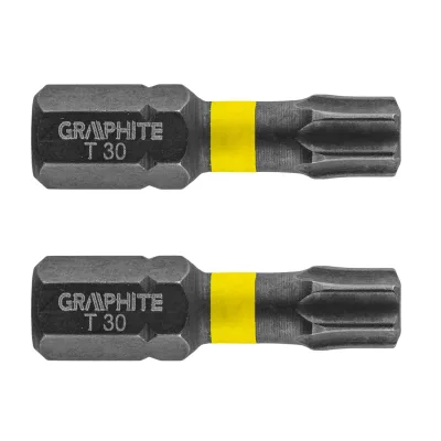 GRAPHITE Torziós ütvecsavarozó bit Torx 30x25mm, 2db csavarhúzók és bitfej