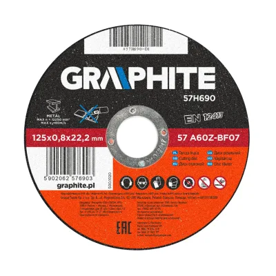 GRAPHITE Vágókorong fémhez 125x0.8mm INOX