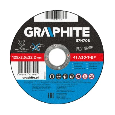 GRAPHITE Vágókorong fémhez 125x2.5x22mm, 41 A30-T-BF, min. rendelés: 5db
