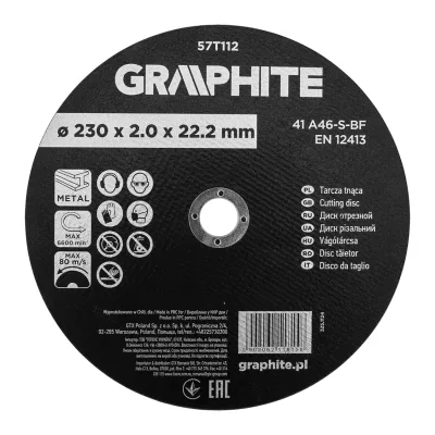 GRAPHITE Vágókorong fémhez, alumínium oxid 230x2x22,2 41 A46-S-BF