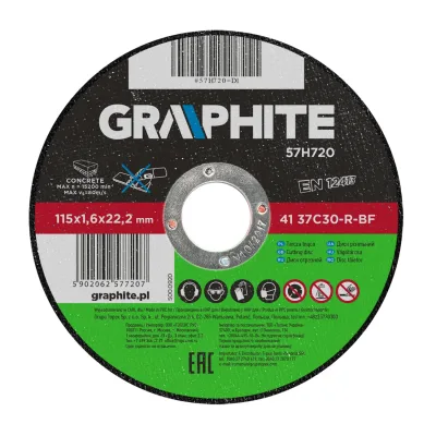 GRAPHITE Vágókorong kőhöz 115x1.6mm, min. rendelés: 5db