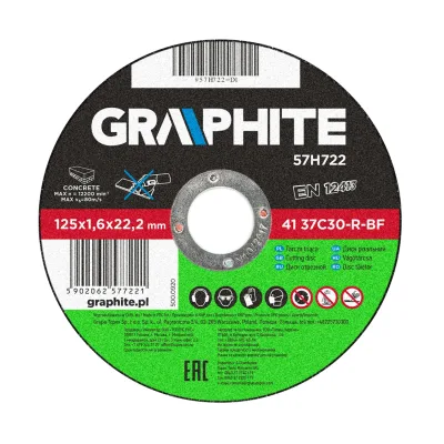 GRAPHITE Vágókorong kőhöz 125x1.6mm, min. rendelés: 5db