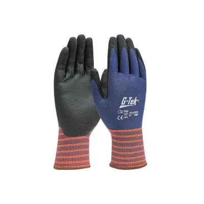 Gtek G-TEK kötött, poliészter/spandex, nitril tenyérmártott munkavédelmi kesztyű