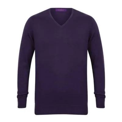Henbury Férfi 12GG v-nyakú pulóver
