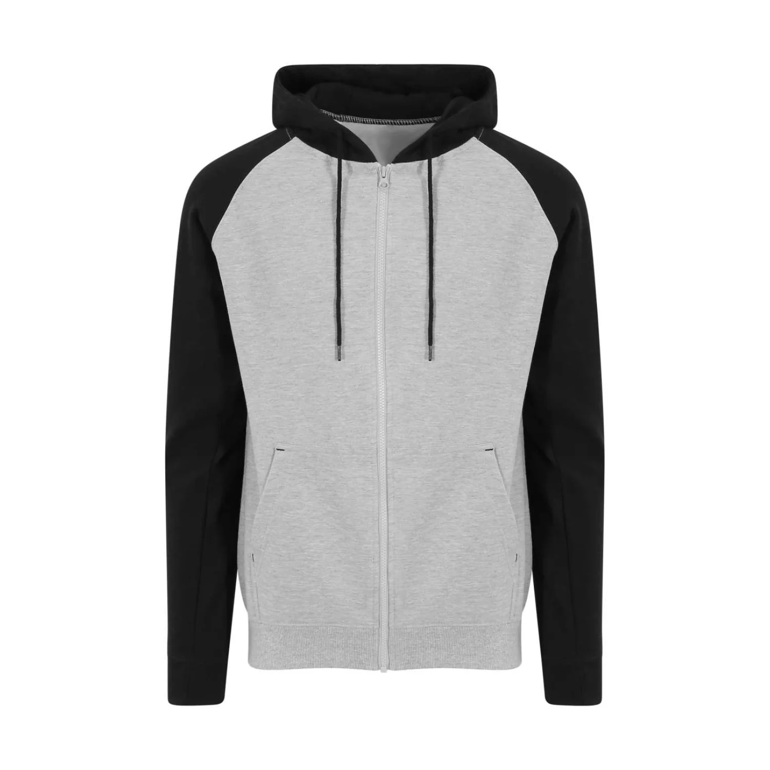 Just Hoods Baseball cipzáras kapucnis pulóver pulóverek és kardigán Melírozott szürke/mélyfekete