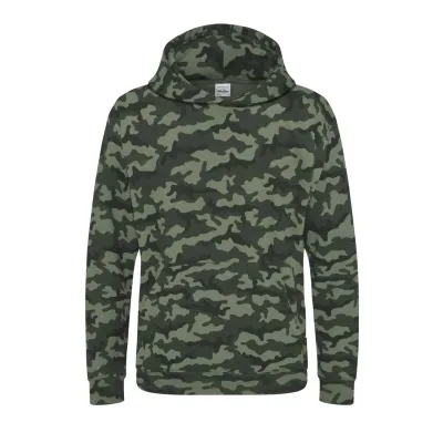 Just Hoods Gyermek camo kapucnis pulóver pulóverek és kardigán