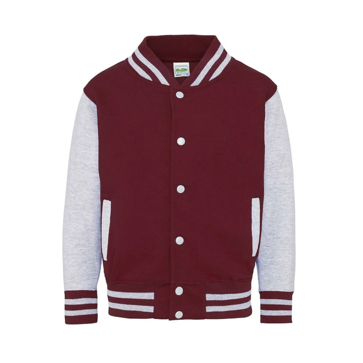 Just Hoods Gyermek varsity kabát pulóverek és kardigán Bordó/melírozott szürke