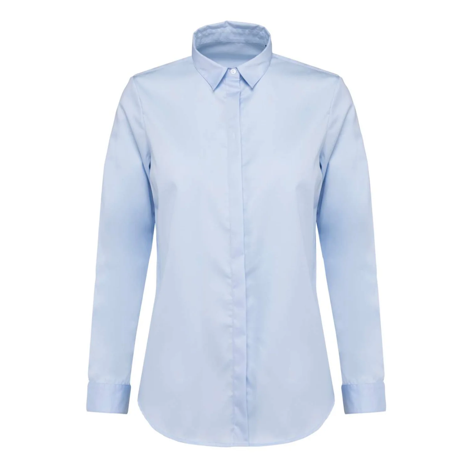 Kariban Premium Női hosszú ujjú twill ing Essential világoskék