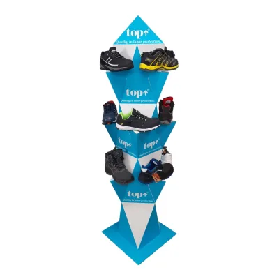 Karton cipőállvány TOP SHOE DISPLAY, kék/fehér