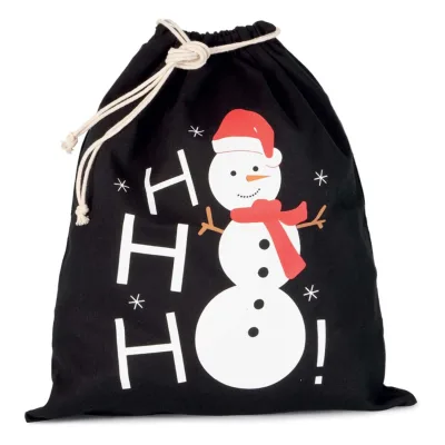 Kimood Pamut táska hóember mintával és húzózsinóros záródással