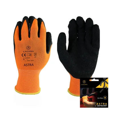 narancssárga latex coated gloves ASTRA mártott kesztyű