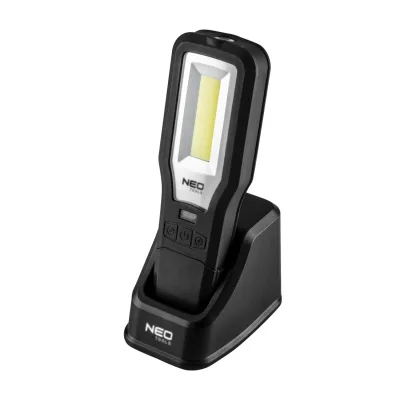 NEO Akkus műhely-vizsgálólámpa, tölthető, 550lum COB LED, 10W műhelylámpák és reflektor
