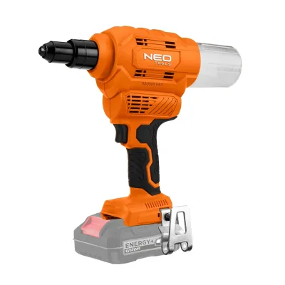 NEO Akkus popszegecshúzó ENERGY+ 18V, szegecsátmérő 2.4-6.4mm, húzóerő 12000N akkus gép