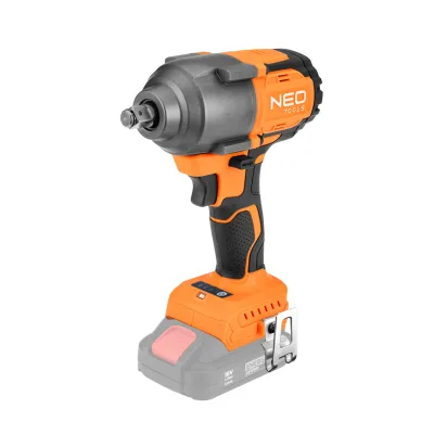 NEO Akkus szénkefementes ütvecsavarozó, 1/2" (négyszög) ENERGY+, 18V, 850Nm, akku nélkül akkus gép