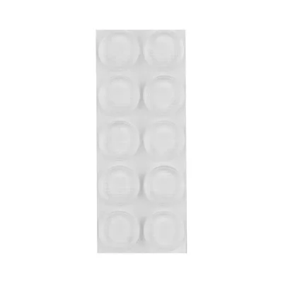 NEO Bútorláb szilikongumi készlet, öntapadós, kerek 14mm, víztiszta, 10db, rendelési egység: 10db