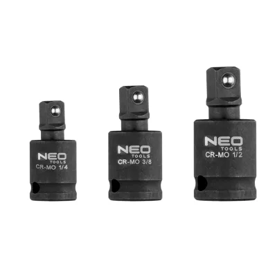 NEO Csuklós toldó készlet ütvecsavarozókhoz 1/4", 3/8",1/2" kulcs
