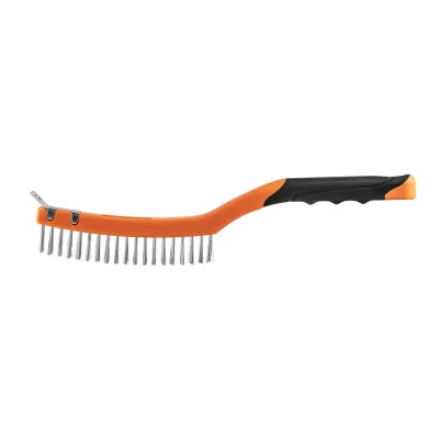 NEO Drótkefe rozsdamentes, 3x19 sor, kaparóval építőipari kéziszerszám