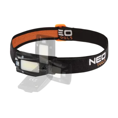 NEO Fejlámpa, tölthető USB 180lum COB LED + mozgásérzékelővel