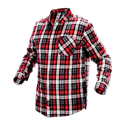 NEO Flanel munkaing, piros-fekete-fehér, 100% pamut