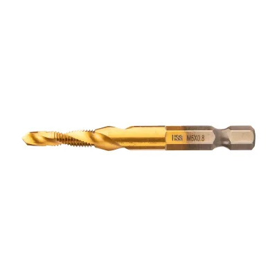 NEO Gépi menetfúró, 2az1ben előfúró éllel, HSS-Titán, M5X0,8mm, hatszög szárral menetkészítő