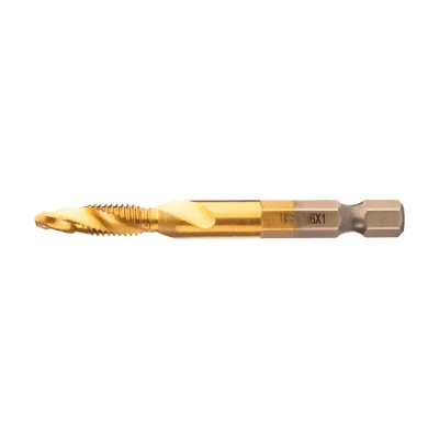 NEO Gépi menetfúró, 2az1ben előfúró éllel, HSS-Titán, M6X1mm, hatszög szárral menetkészítő