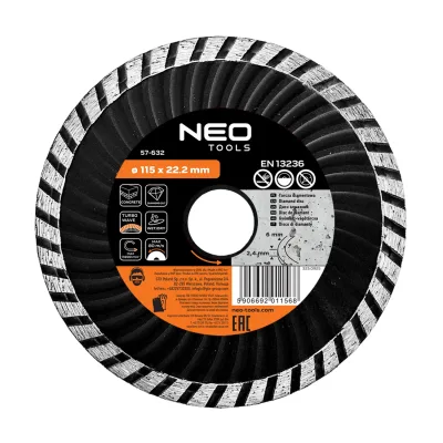 NEO Gyémánt vágókorong 115mm turbo hűtőbordás