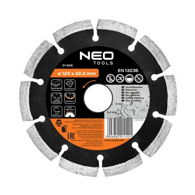 NEO Gyémánt vágókorong 125mm szegmenses lézer hegesztett, 8mm szegmens