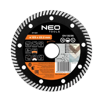 NEO Gyémánt vágókorong 125mm turbo vékony