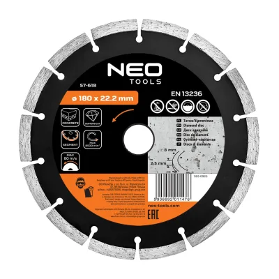 NEO Gyémánt vágókorong 180mm szegmenses