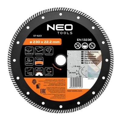 NEO Gyémánt vágókorong 230mm turbo vékony