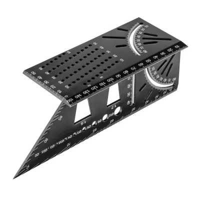 NEO Jelölő sablon 3D, derékszög, vonalzó, szögmérő, alumíniumötvözet mérőeszköz