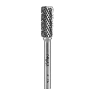 NEO Keményfém marófej, turbómaró, B, hengeres, frontélezéssel, 10x25mm, szár méret 6x45mm