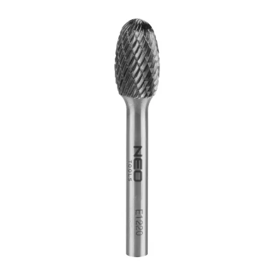 NEO Keményfém marófej, turbómaró, E csepp, ovális, 12x20mm, szár méret 6x45mm