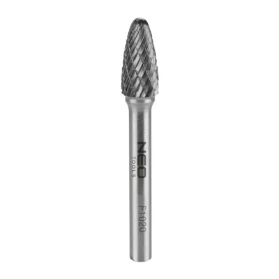 NEO Keményfém marófej, turbómaró, F csúcsíves, 10x20mm, szár méret 6x45mm