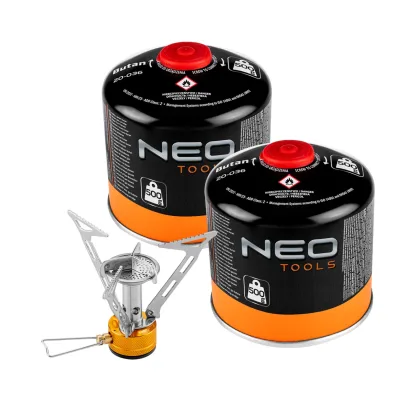 NEO Kemping gázégő, 2db gázpalack