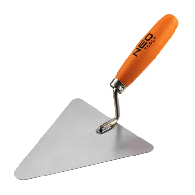 NEO Kőműveskanál, háromszög, 180mm, fa markolat építőipari kéziszerszám