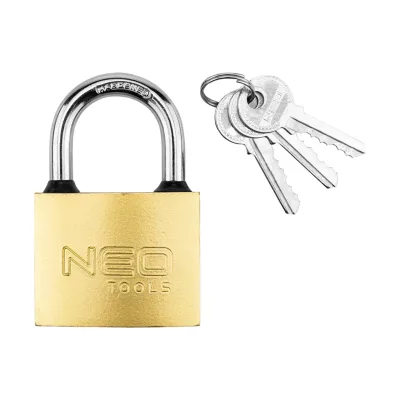 NEO Lakat 50mm réz-acél, időjárásálló, 3 kulccsal lakatok és zár