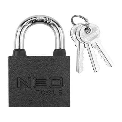 NEO Lakat 60mm, festett öntvény-acél, időjárásálló, 3 kulccsal lakatok és zár