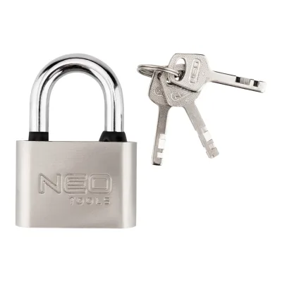 NEO Lakat 60mm, rézöntvény-acél, időjárásálló, 3 kulccsal lakatok és zár