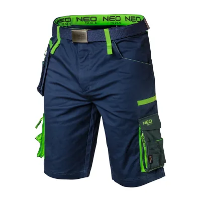 NEO Munkás rövidnadrág, övvel, Premium, 62% pamut, 35% polyester, 3% elasztán