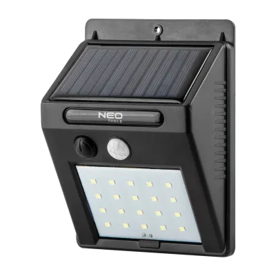 NEO Napelemes fali reflektor 20 SMD LED 200lum, mozgásérzékelő