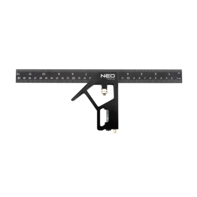 NEO Profi szögmérő, derékszög és vonalzó, festett-alu 30cm mérőeszköz