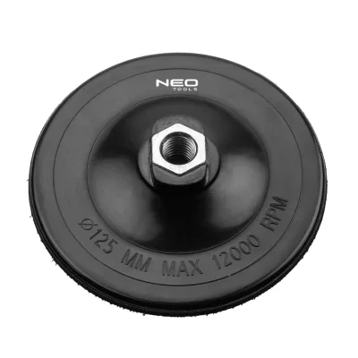 NEO Rugalmas csiszolótányér tépőzáras 125mm, M14 befogók és adapter