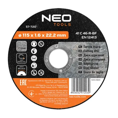 NEO Vágókorong kőhöz 115x1.6mm, min. rendelés: 5db