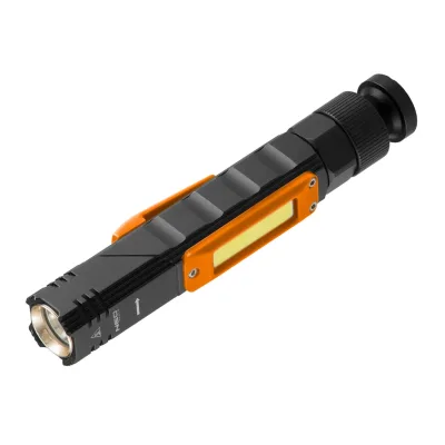 NEO Zseblámpa, tölthető, 2 funkciós, USB, 300lum, CREE XPE + COB LED, 3W kézi