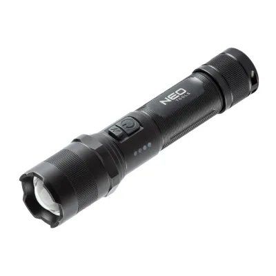NEO Zseblámpa tölthető, USB, 1000lum, Osram P9 LED, 10W kézi