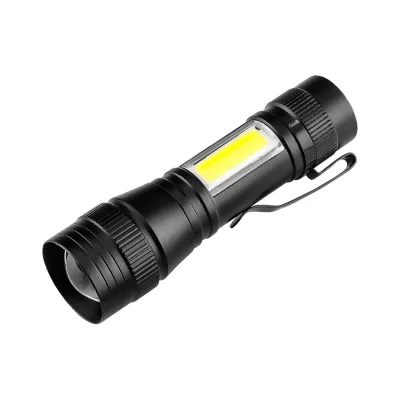 NEO Zseblámpa, tölthető, XPE+COB LED, 220lum max. fényerő, 300mAh akku, rendelési egység: 12db kézi